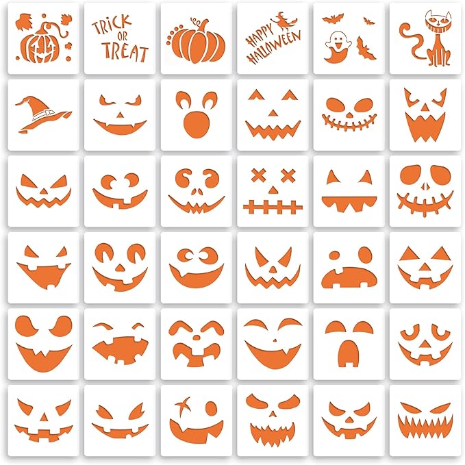 36 Pieces Halloween Drawing Stencils