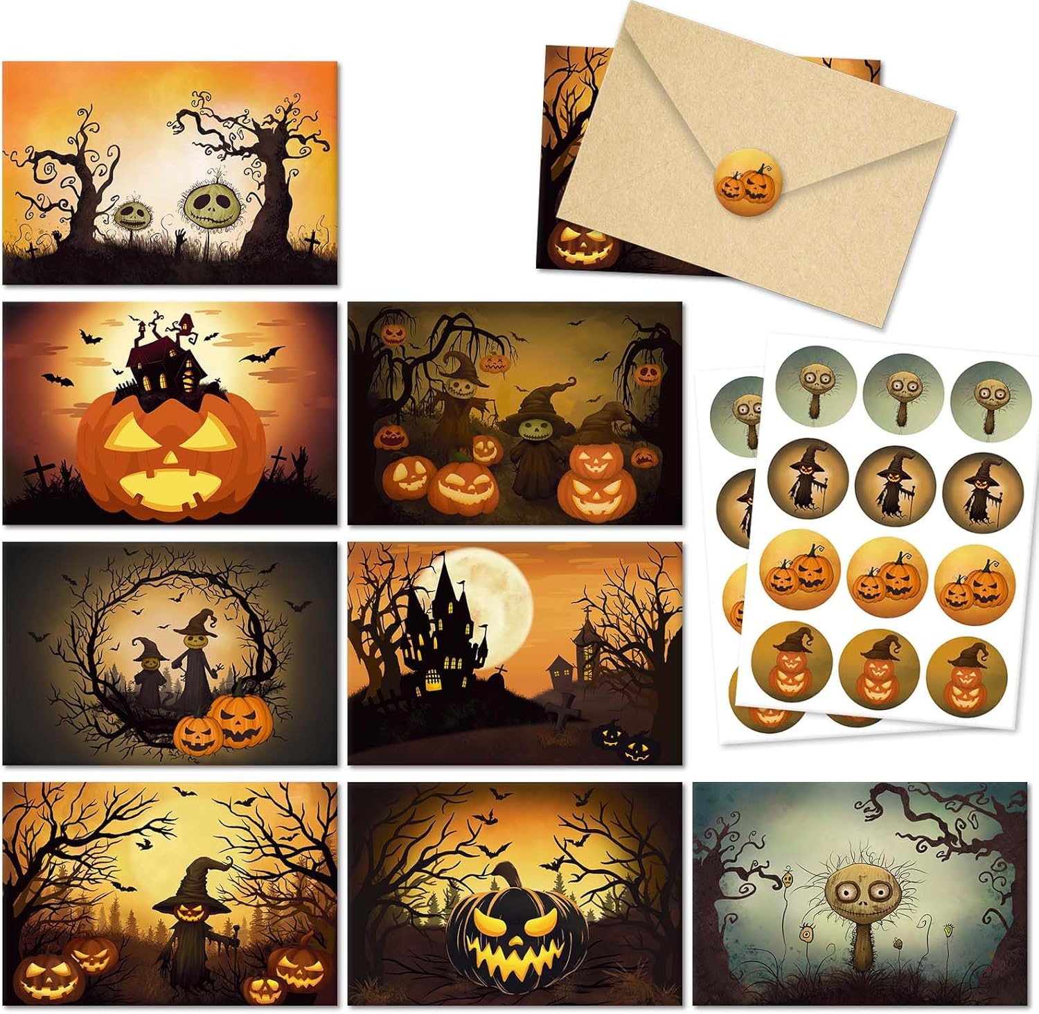 SuperShunhu Vintage Halloween Greeting Cards