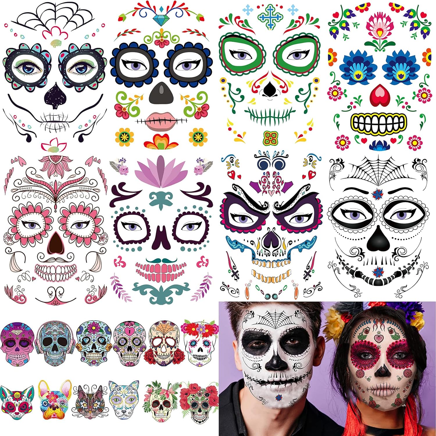 Zomme Day of the Dead Sugar Skull Tattoos