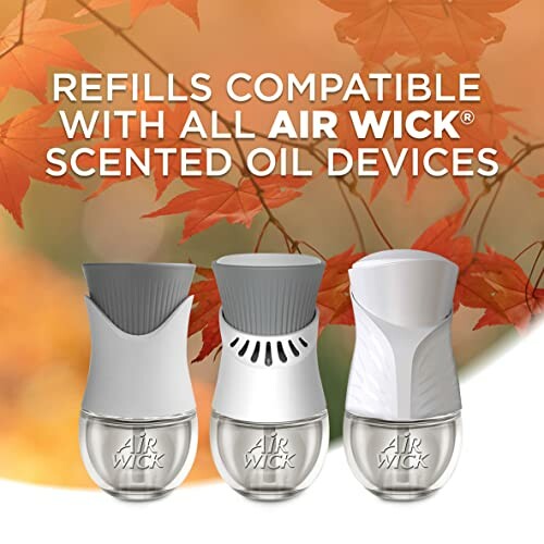 Air Wick scented oil devices with autumn leaves background