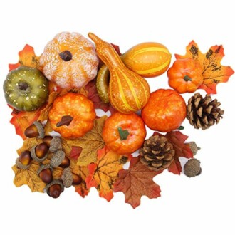 Winemana 50pcs Fall Pumpkins Decor Set