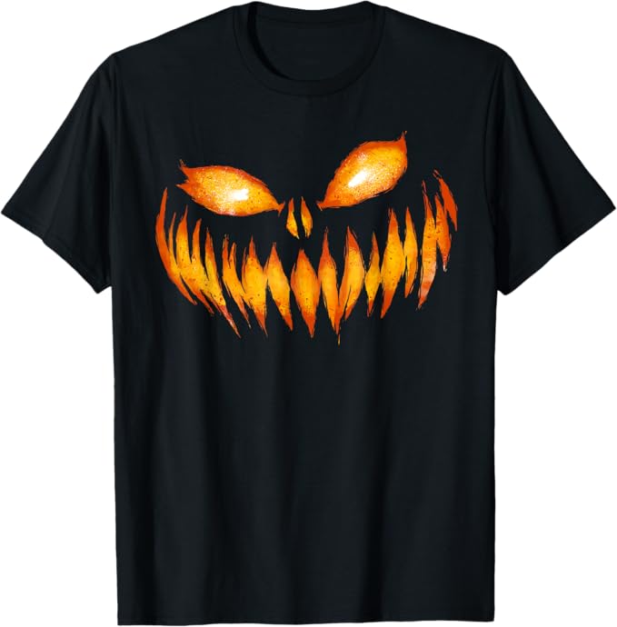 Jack O Lantern Scary Carved Pumpkin Face T-Shirt