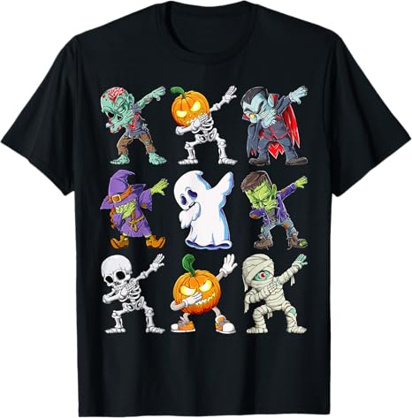 Dabbing Halloween Boys Skeleton T-Shirt