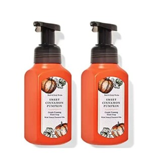 Two bottles of Bath & Body Works Sweet Cinnamon Pumpkin foaming hand soap.