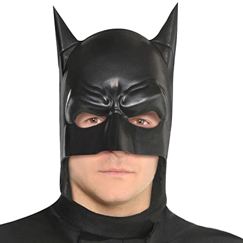 Person wearing a Batman mask