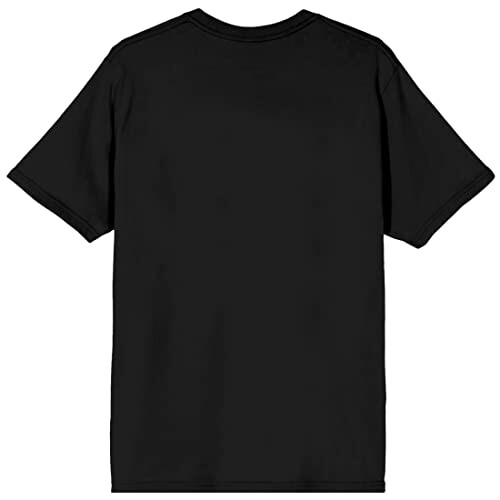 Plain black t-shirt, back view