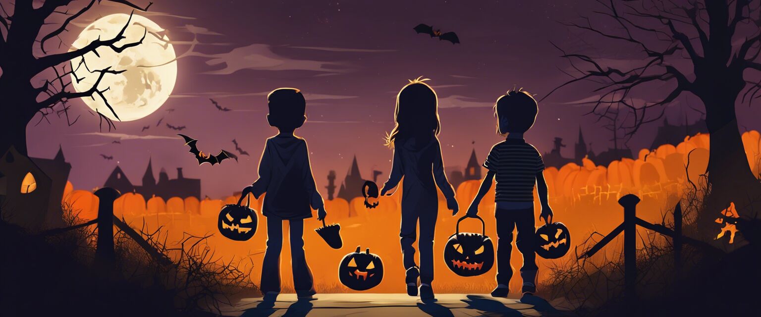 Infographic with safety tips for kids on Halloween