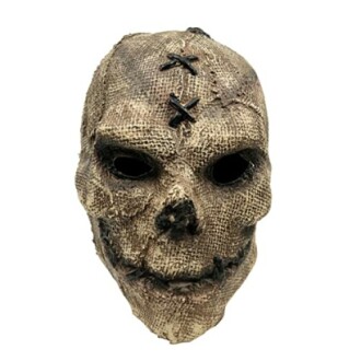 Creepy burlap mask with stitched details