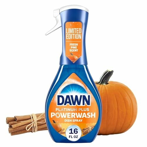 Dawn Powerwash dish spray with pumpkin and cinnamon sticks