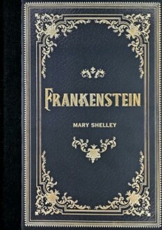 Frankenstein book cover with ornate design