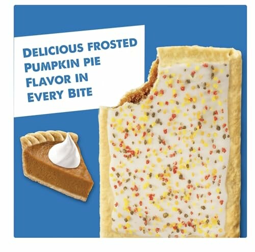 Frosted pumpkin pie flavored pastry with a bite.