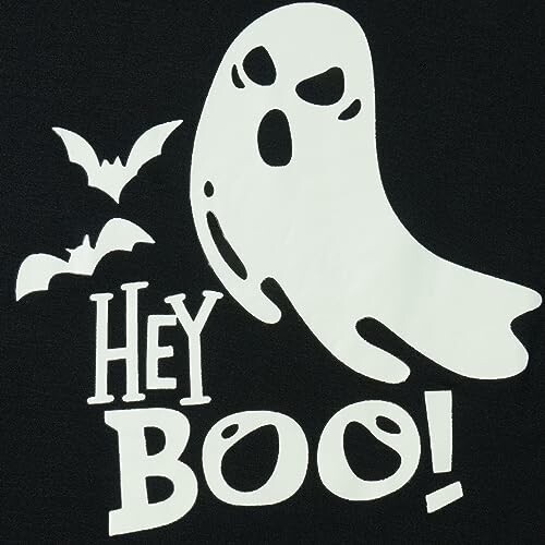 Ghost with bats and 'Hey Boo!' text