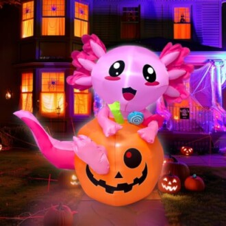 5FT Halloween Inflatable Pumpkin Axolotl