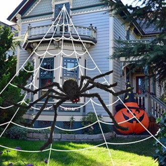 200" Halloween Spider Web & Giant Spider