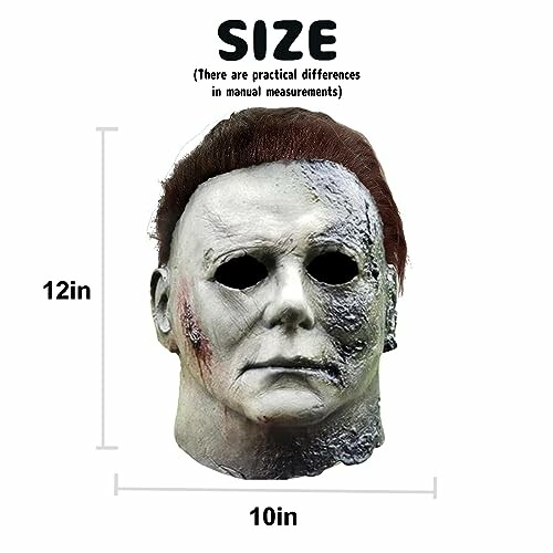 Horror Halloween mask with size dimensions 12x10 inches