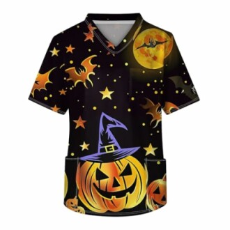 Men's Halloween Scrub Tops