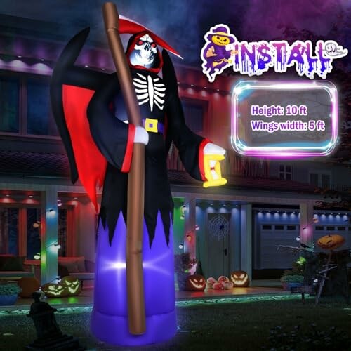 Rocinha 10 ft Giant Halloween Inflatable Grim Reaper