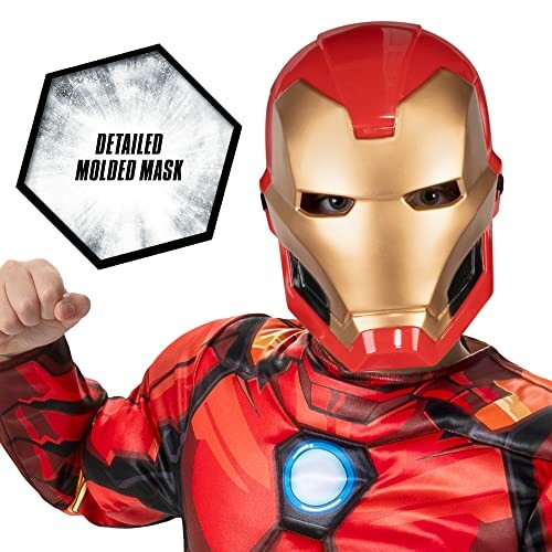 Iron Man costume mask with detailed molded design