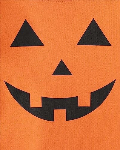 Orange jack-o-lantern face with black features.