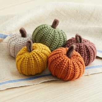 Mini Knit Pumpkins Set of 5