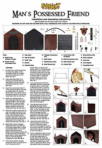 Installation and operating instructions for animatronic dog prop.