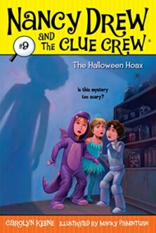 Nancy Drew Clue Crew book cover, Halloween Hoax, children in costumes.