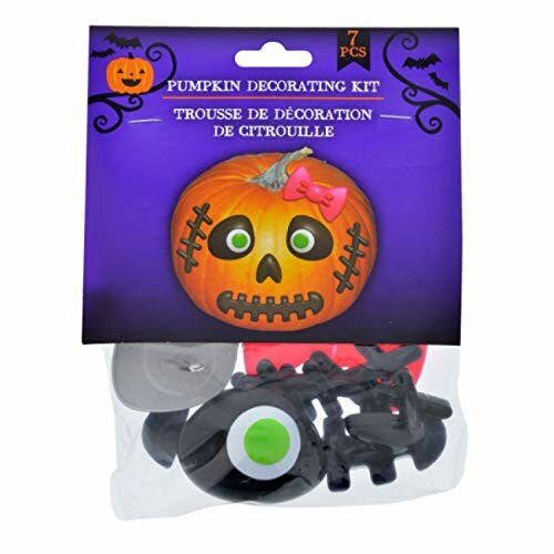 Pumpkin decorating kit with a spooky face design.