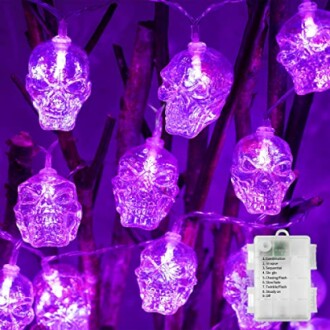 suddus Halloween Skull String Lights