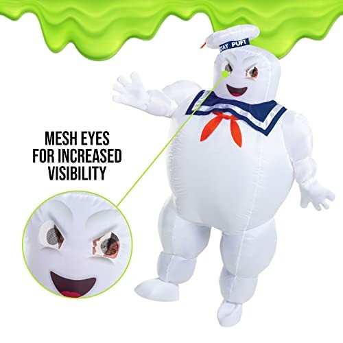 Disguise Inflatable Stay Puft Marshmallow Man Costume