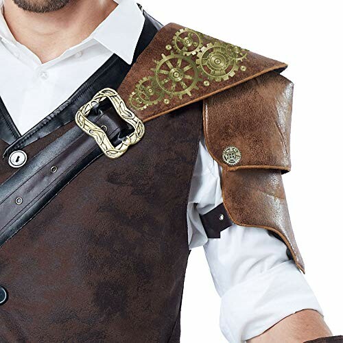 Steampunk shoulder armor with gears and buckle detail