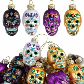 Day of The Dead Glass Ornaments