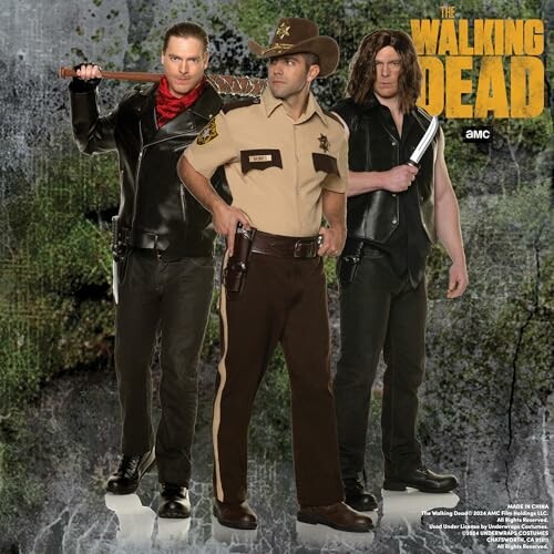 Action figures of characters from The Walking Dead series.